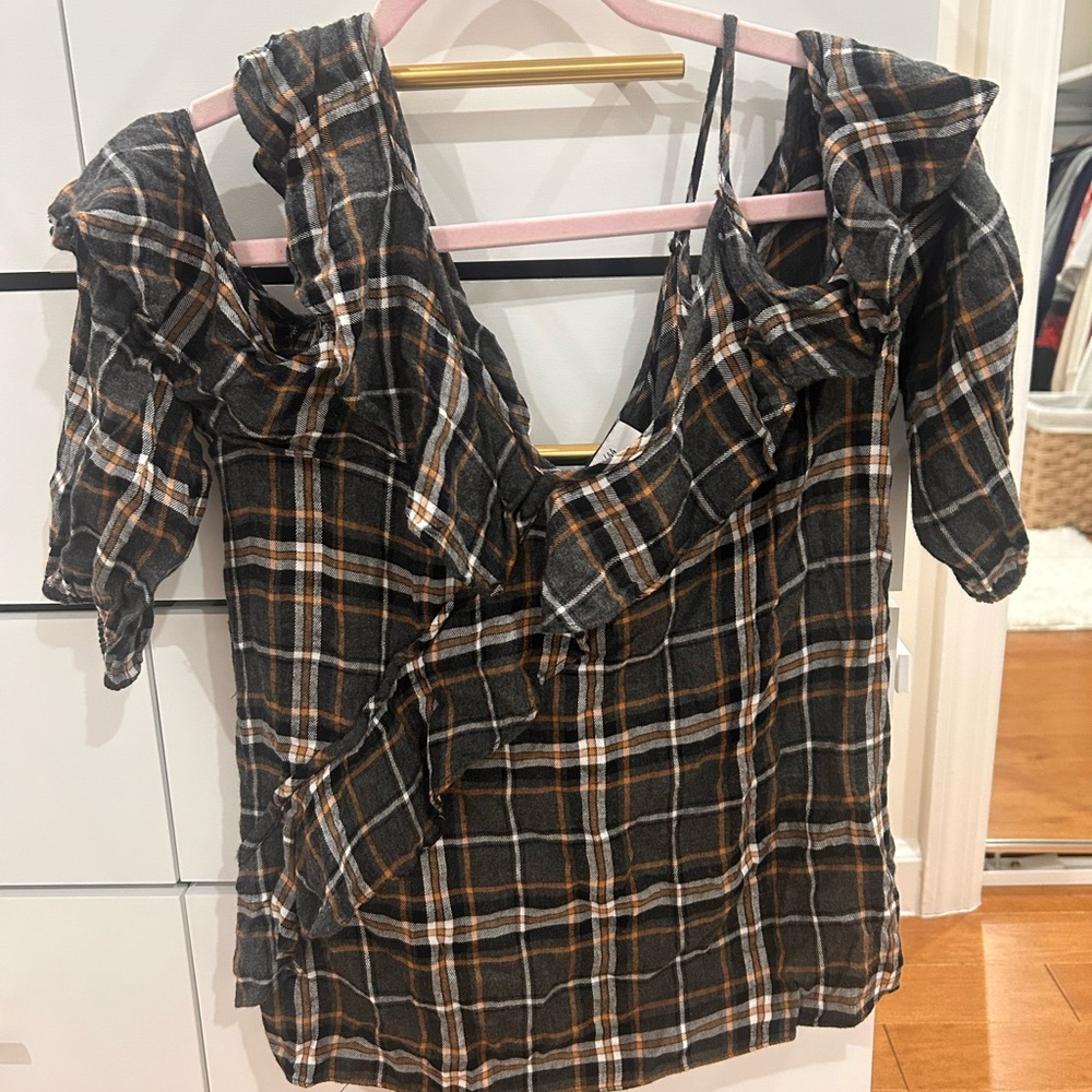 Bailey 44 Black and gold Plaid Camisole